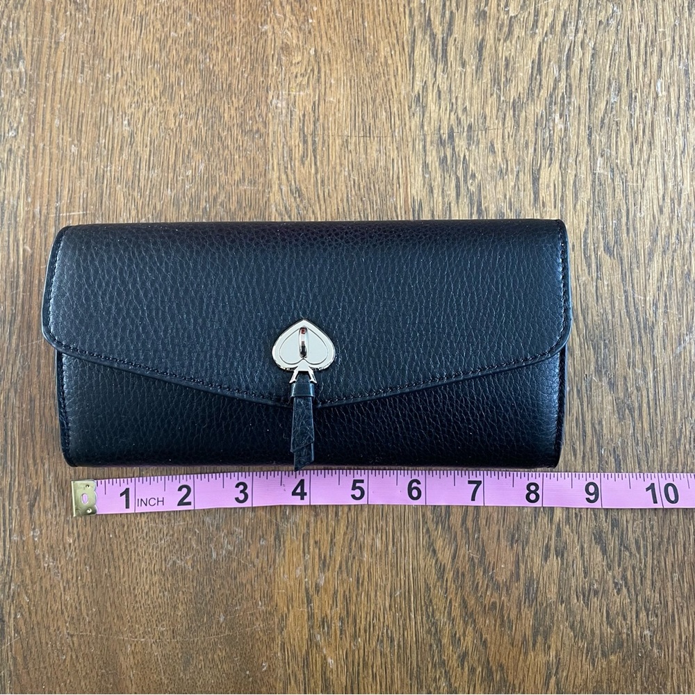 Kate Spade Marti Large Slim Flap Wallet Black Leather - Picture 12 of 12